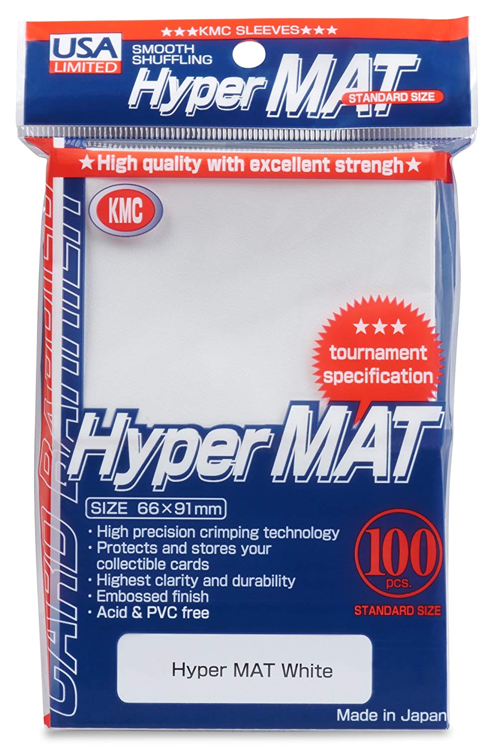 KMC Hyper Mat Standard Sleeves - White (100ct)